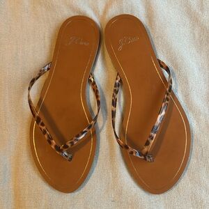 JCrew Leopard strap flip flops size 7 Made in Italy